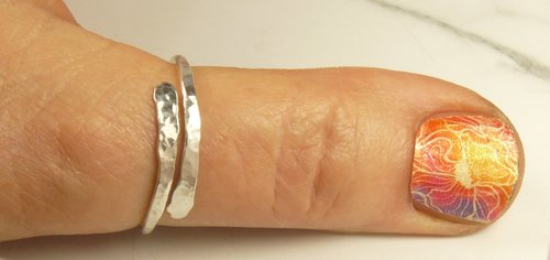 Thumb Ring, Bypass ring, Sterling Silver ring,  Adjustable  Ring, 14 Gauge, Midi ring