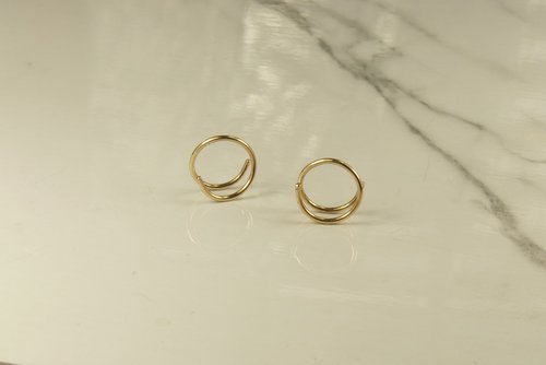 Twist Earrings,Huggies,Spirals,  Conch Piercing, Double Hoops, 20 gauge wire, Gold  or Sterling silver earrings