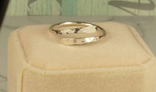 Thumb Ring, Bypass ring, Sterling Silver ring,  Adjustable  Ring, 14 Gauge, Midi ring