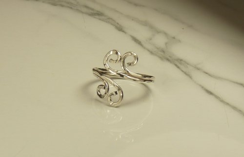Toe Ring, Sterling Silver,Adjustable, Hammered Ring