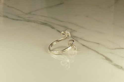 Toe Ring, Sterling Silver,Adjustable, Hammered Ring
