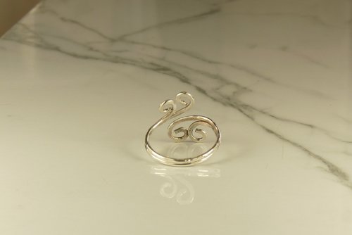 Toe Ring, Sterling Silver,Adjustable, Hammered Ring