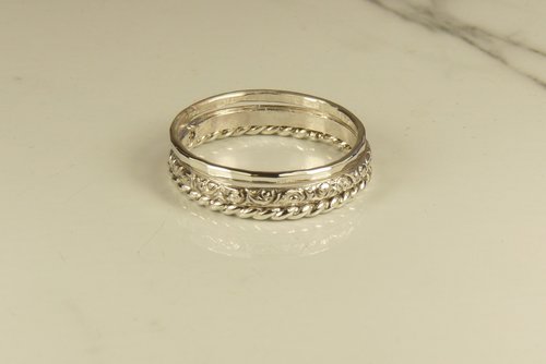 Thumb Rings,Stacking Rings, Sterling silver,  3  Bands