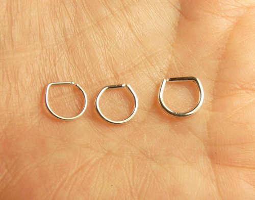 Septum Ring- Sterling Silver nose ring-22 , 20 or 18 gauge Ring-lightweight  ring ,Thin ring