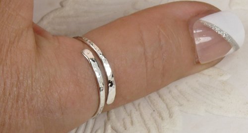 Thumb Ring, Adjustable  Ring, Bypass ring, Sterling Silver ring