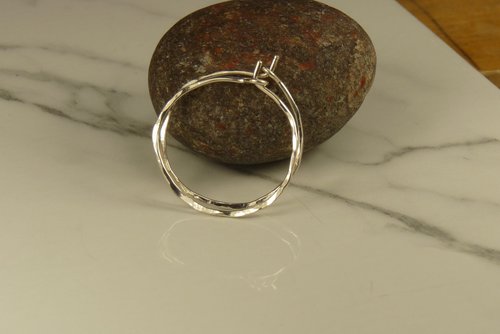 Hoop Earrings, Circle Earrings,18 or 20 Gauge Sterling Silver,  Hammered Hoops