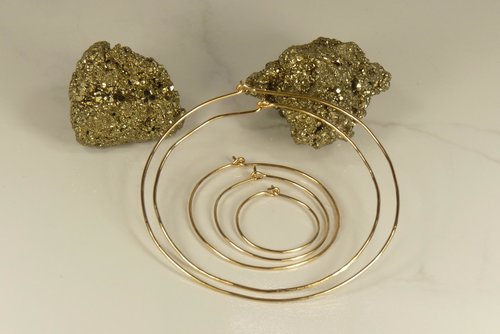 Gold Hoop Earrings, Hammered hoops,  14kt goldfilled earrings