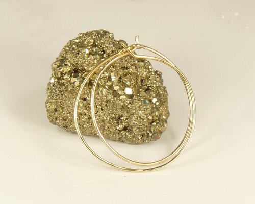 Gold Hoop Earrings, Hammered hoops,  14kt goldfilled earrings