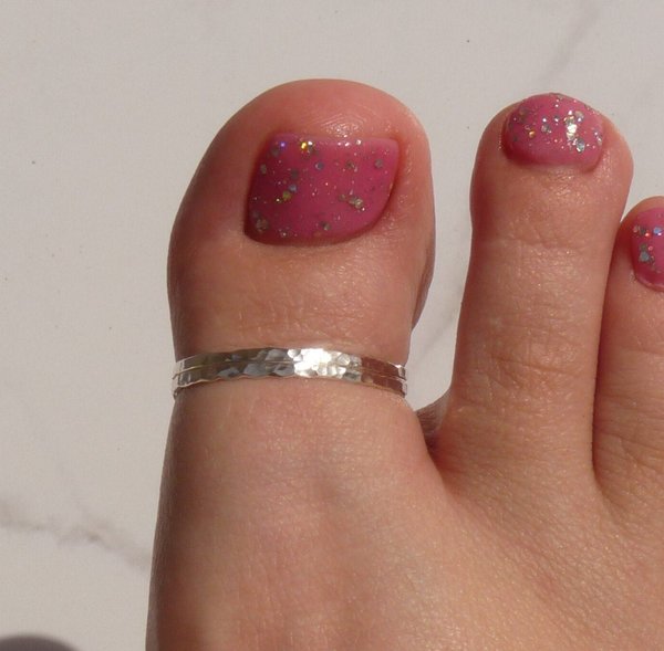 Toe Ring, Sterling Silver, Big Toe ring, Double Wire Hammered  Solid Ring, Body Jewelry