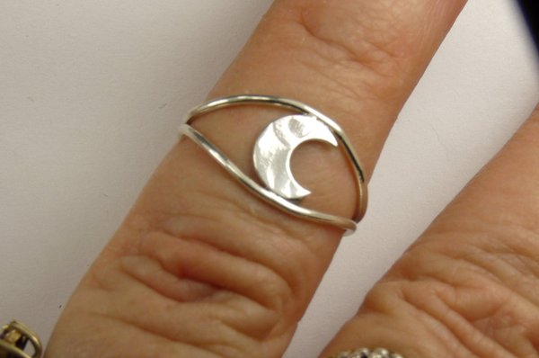 Midi Ring orToe Ring, adjustable Ring,  Sterling Silver Midi Ring, Crescent Moon, Heart, Butterfly,Star