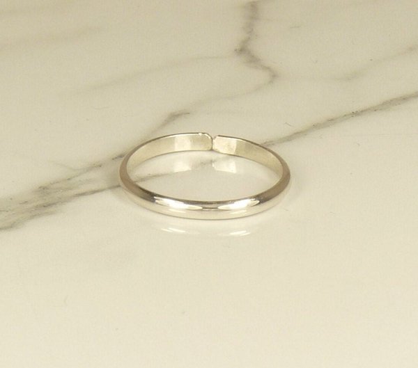 Skinny Toe Ring, Sterling Silver AdjustableToe Ring, Smooth Ring, Midi Ring