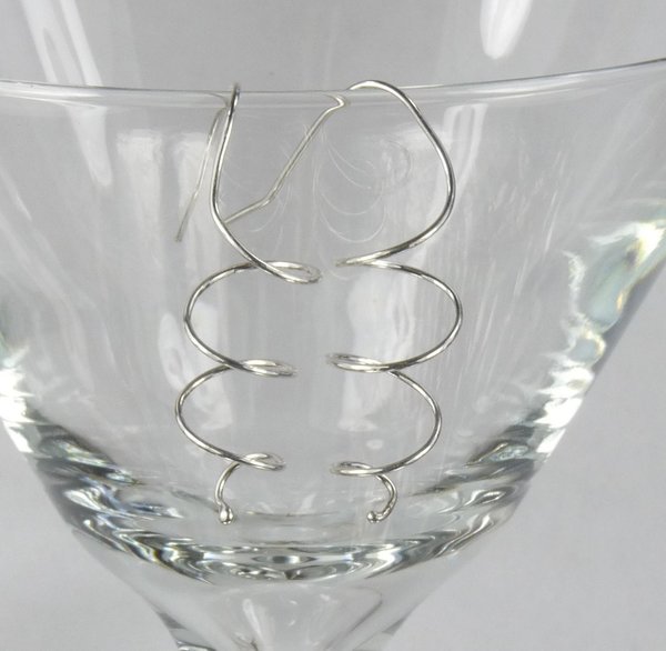 Spiral Earrings, Spiral Hoop earrings, 20 gauge sterling silver wire