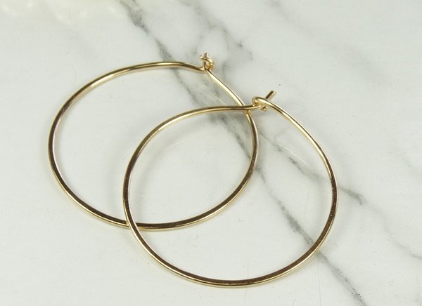 Gold Hoop Earrings, Hammered hoops,  14kt goldfilled earrings, 2 inch,2.5 inch