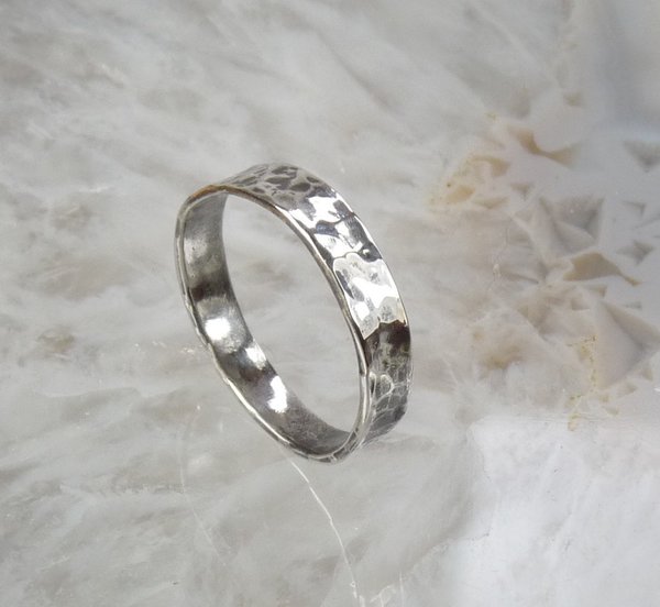 Wedding ring Silver Band Ring-Oxidised ring, Sterling Silver ring-Thumb ring-Black ring