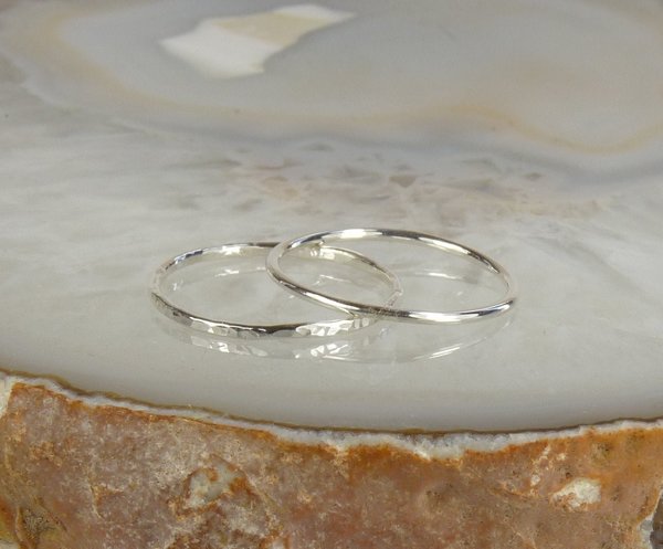 Stacking Rings, Thumb  ring,Sterling Silver Ring-Silver Hammered or smooth Ring-Band Ring