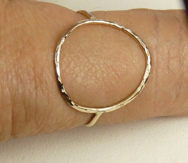 Open Circle ring, Karma Ring, Big Circle Ring,18 gauge Gold Filled Wire,O Ring