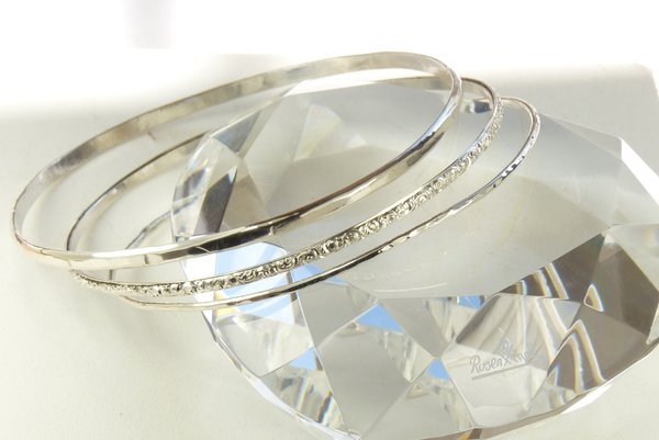 Bangle, Pattern Bangle, Sterling Silver Bangle,3 Bangles