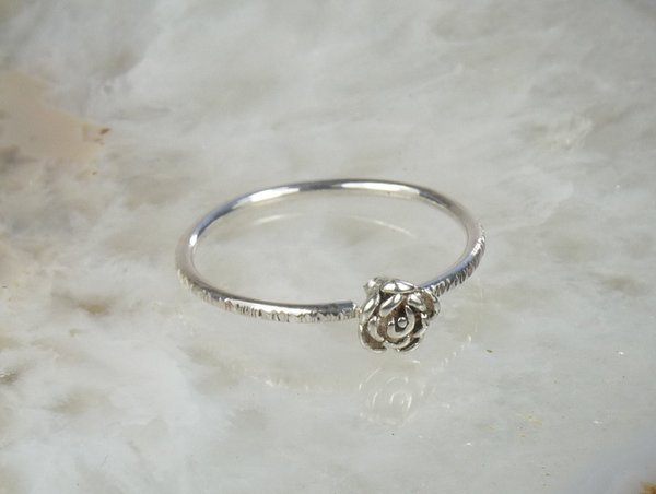 Rose Ring-Sterling Silver Rose ring-18 gauge- Silver Ring-Silver Ring
