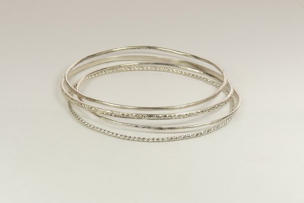 Bangles,Sterling Silver Bangles, 4  Bangles