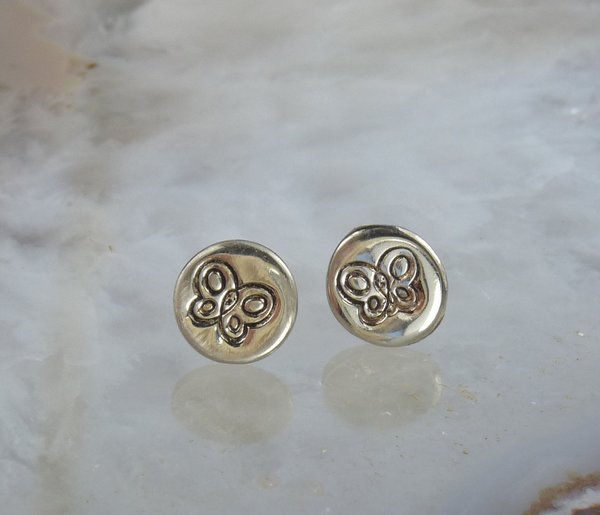 Stud earrings,  Butterfly,  Sterling Silver Earrings,  Minimal Earrings
