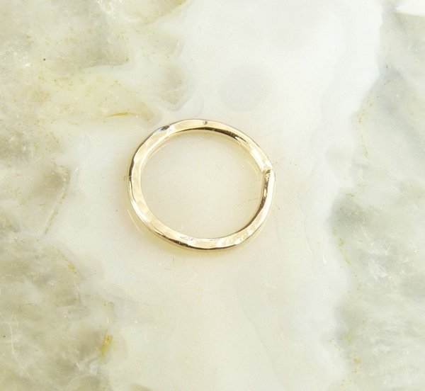 Gold Septum Ring- 18 Gauge Nose Ring-Goldfilled  Ring, Hammered 10 mm 9mm 8mm