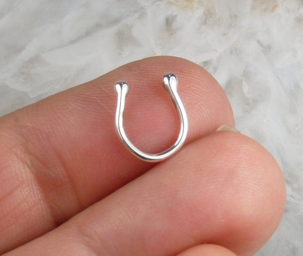 Septum Ring, Sterling Silver Nose Ring-Faux Nose Ring-Sterling silver 16 gauge wire