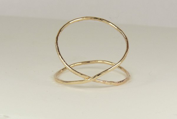 Criss Cross ring, Midi Ring, Gold Ring, X ring