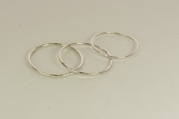 Silver Stacking Ring-Skinny Ring. Hammered band Ring, 20, 18, or 16 Gauge,Midi Ring