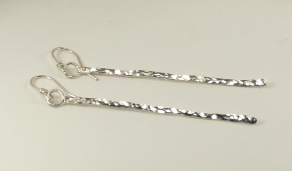 Drop Earrings, 2 inch Sterling Silver Earrings,Dangle Earrings