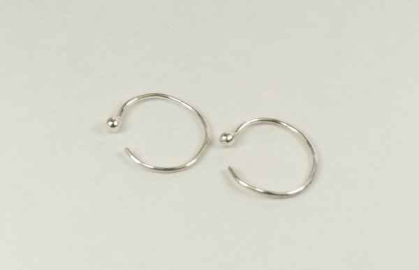 Nose Ring,  Sterling Silver Ring,Ball End nose ring ,20 gauge wire