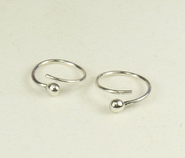 Sleeper earrings,Tiny Hoops,  Sterling Silver hoops,   Single piercing Hoop Earrings-20 gauge wire,Sterling Silver earrings