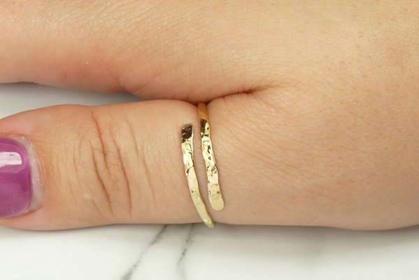 Thumb Ring, Bypass ring, Gold Filled ring, 16 Gauge Adjustable  Ring, Midi ring