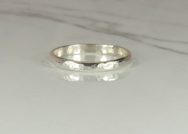 Wedding Ring-Sterling Silver ring,Hammered ring