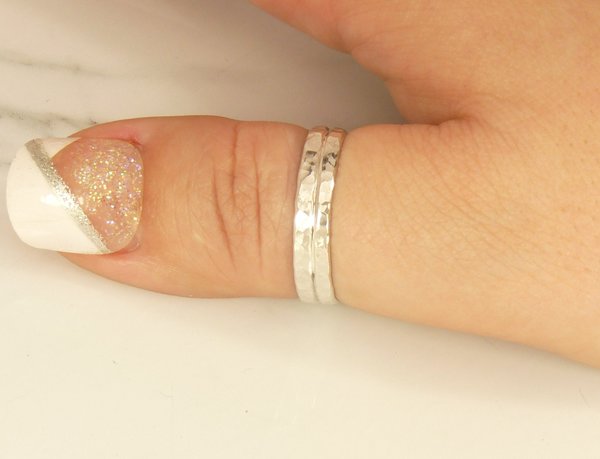 Thumb Ring, Hammered ring, Sterling Silver ring,  Midi Ring