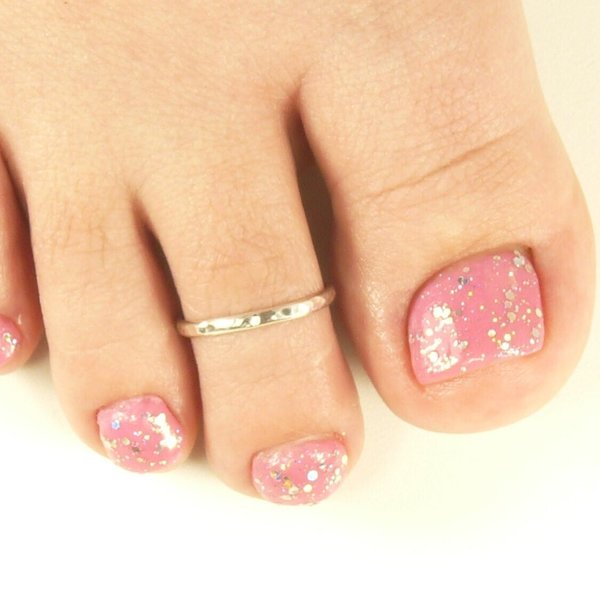 Toe Ring, Sterling Silver AdjustableToe Ring, Hammered Ring, Thin Toe Ring