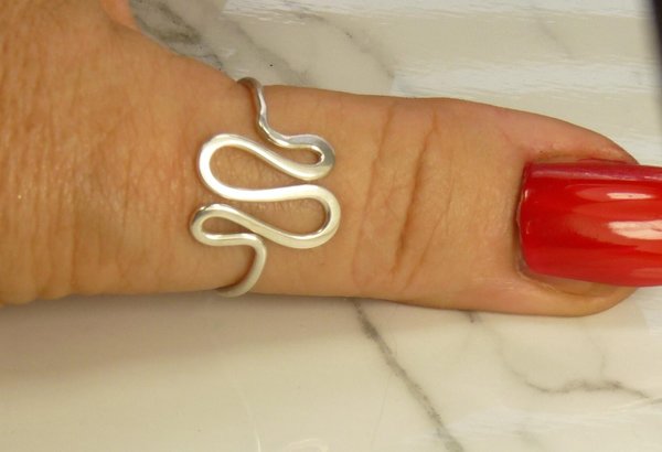 Thumb Ring, Bohemian Ring, Swirl Ring-Wavy Ring-Sterling Silver or Gold Filled ring
