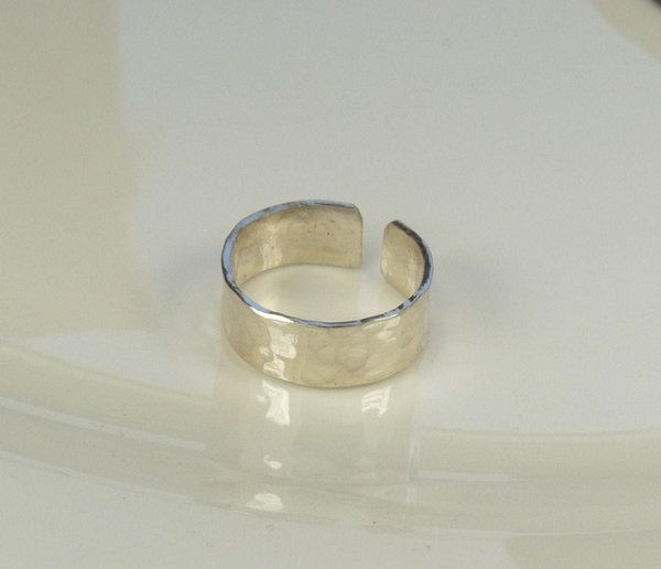 Cuff Earring, Sterling Silver Earring,  Hammered earring,5 mm wide
