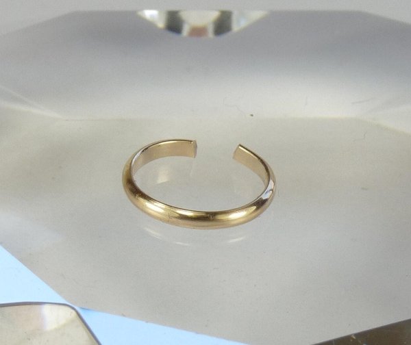 Toe Ring, 14 gauge Half Round wire, Smooth Gold filled toe ring